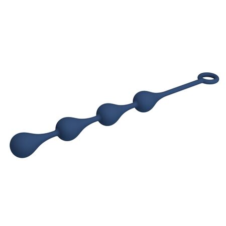 Синяя анальная ёлочка с кольцом Waterdrop Anal Balls 30 mm M - 33,5 см.